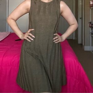 Sleeveless Olive Green Dress
